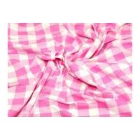 Check Stretch Jersey Dress Fabric Pink