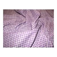 Check Print Polycotton Dress Fabric Purple