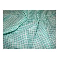 Check Print Polycotton Dress Fabric Mint Green