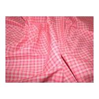 Check Print Polycotton Dress Fabric Cerise Pink