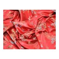 Chinese Satin Dragon Brocade Dress Fabric Red