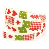 Christmas Print Rustic Ribbon