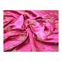 Chinese Satin Dragon Brocade Dress Fabric Cerise Pink