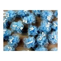 Chiffon Flowers with Stamens Pale Blue