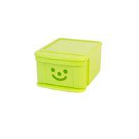 Children\'s Smiley Green 12L Plastic Stackable Drawer