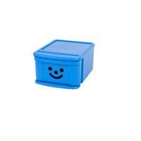 Children\'s Smiley Blue 12L Plastic Stackable Drawer