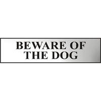 Chrome Style Beware Of The Dog Sign