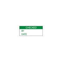 Checked Labels, Green On Nylon Cloth 38 x 15mm, Pack Of 140