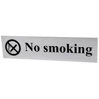 Chrome Style No Smoking Notice 200x50mm