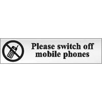 Chrome Style Please Switch Off Mobile Phones Sign