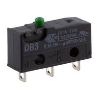 Cherry DB3C-A1AA Microswitch SPDT 0.1A 250V AC, Button, Solder