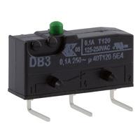 Cherry DB3C-D2AA Microswitch SPDT 0.1A 250V AC, Button, Right-hand PCB