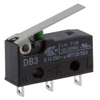 Cherry DB3C-A1LB Microswitch SPDT 0.1A 250V AC, Short Lever, Solder