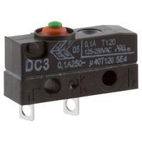 Cherry DC3A-A1AA Microswitch SPST-NO 0.1A 250V AC, Button, Solder, ...