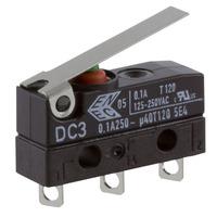 Cherry DC3C-A1LB Microswitch SPDT 0.1A 250V AC, Short Lever, Solde...