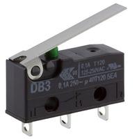 Cherry DB3C-A1LC Microswitch SPDT 0.1A 250V AC, Medium Lever, Solder