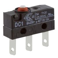 Cherry DC1C-L1AA Microswitch SPDT 6A 250V AC, Button, Q.C., IP67