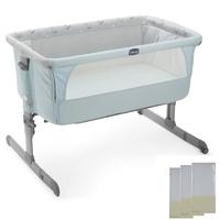 Chicco Next2Me Crib-Sky (New) + Free 3 Fitted Sheets Worth £30!