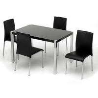 Charisma Dining Set Blk Gloss 4 chairs