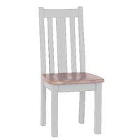 Chalked Oak Vertical Slats Dining Chair with Timber Seat Light Grey