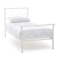 chloe ivory gloss metal bed frame single