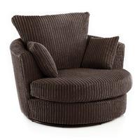 Chicago Jumbo Cord Swivel Chair Chocolate