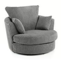 Chicago Jumbo Cord Swivel Chair Grey