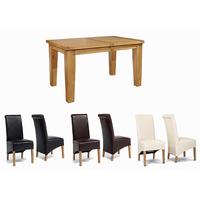 Chiltern Grand Small Ext. Table 1400-1800mm + 4 or 6 Rollback Chairs - Multiple Colours (Table & 4 Black Chairs)