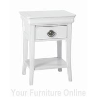 Chantilly White Painted 1 Drawer Nightstand