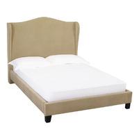 Chateaux Fabric Wing Bed - Beige - Kingsize