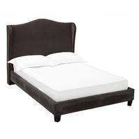 Chateaux Fabric Wing Bed - Charcoal - Double
