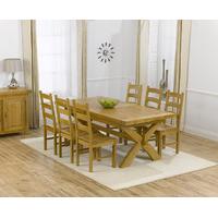 chester 200cm solid oak extending dining table with victoria chairs