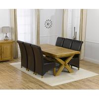 chester 200cm solid oak extending dining table with kingston chairs