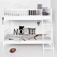 childrens seaside bunk bed with slanted ladder in white