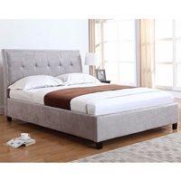CHARLOTTE UPHOLSTERED OTTOMAN BED IN SILVER by Flair Furnishings - King