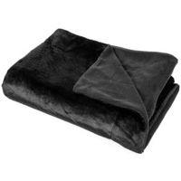 Chartwell Luxury Black Plain High Sheen Velvet Throw