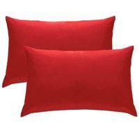 Chartwell Plain Housewife Red Pillow Case Pack of 2