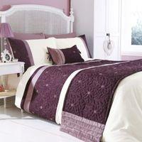 chartwell amy floral plum white single bed cover set