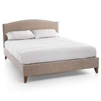 Charlotte Superking Fabric Bed Mink Mahogany Feet