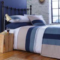 Chartwell Boston Striped Blue Double Bed Cover Set