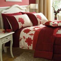 Chartwell Annabel Floral Red Single Bed Cover Set