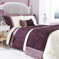 Chartwell Amy Floral Plum & White King Size Bed Cover Set