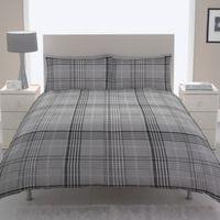 Chartwell Dublin Check Black King Size Bed Cover Set