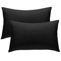 Chartwell Plain Housewife Black Pillow Case Pack of 2