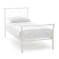 chloe ivory gloss metal bed frame single