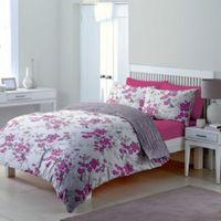 Chartwell Floral Blossom Floral Blossom & Striped Amethyst King Size Bed Set