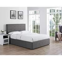 chanel fabric storage bed grey king