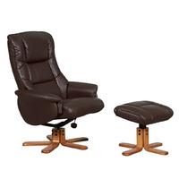 Chicago Recliner Luxury Leather Chair Nut Brown