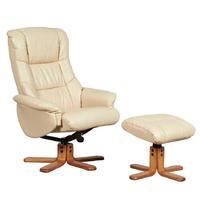 chicago recliner luxury leather chair cream