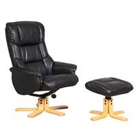 Chicago Recliner Luxury Leather Chair Black